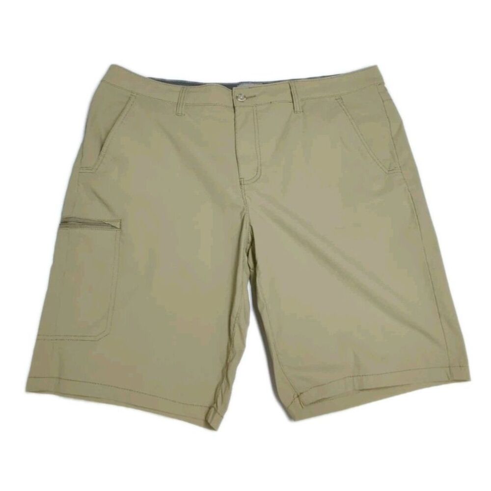 Weatherproof Vintage Men Trail Shorts 38 Straight Fit Zip Pockets Mid Rise Beige